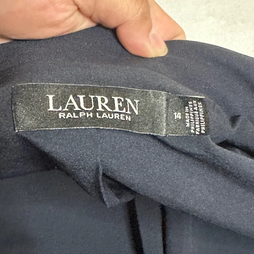 Lauren Ralph Lauren Navy Wool Double Breasted Blazer Gold Crest Buttons 14 - Picture 5 of 13